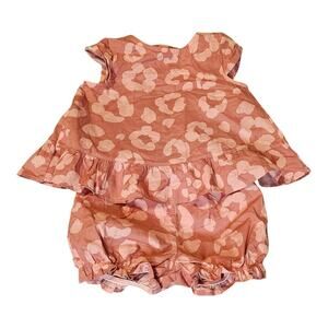Carter’s Baby Outfit Size 3-6 Months – Dusty Pink Cheetah Print Top w/ Bloomers
